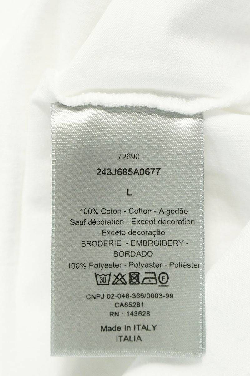 ディオール 22AW 243J685A0677 ローズ刺繍リラックスフィットTシャツ 