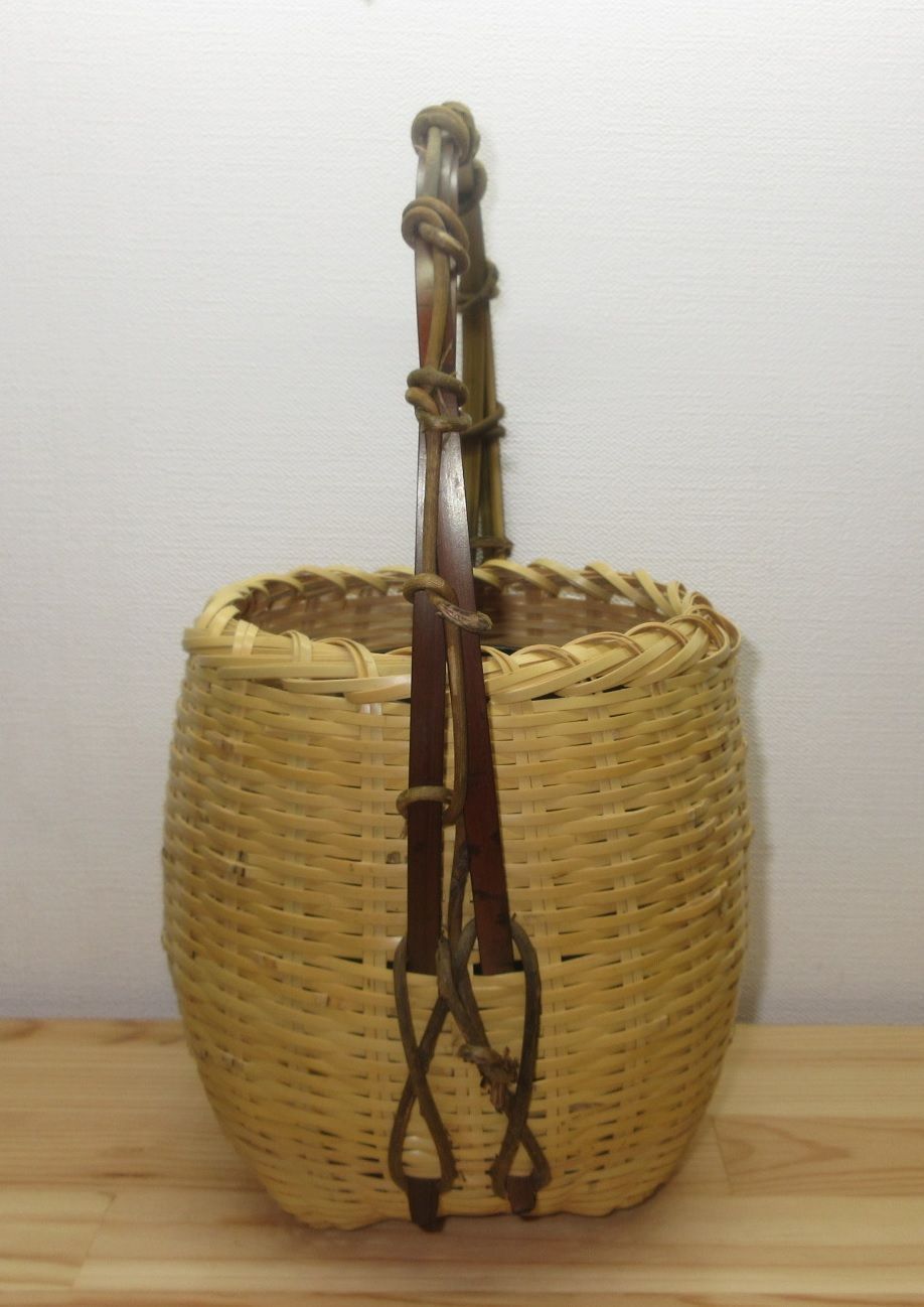 逢絢亭 茶道具 花籠 江の島さざえ籠 白竹 PC入子 木製 紙箱入り