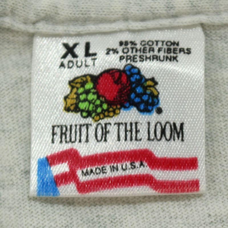 FRUIT OF THE LOOM テキストプリント Tシャツ XL 90s ヴィンテージ 90s USA製 FRUIT OF THE LOOM 黒タグ プリント T