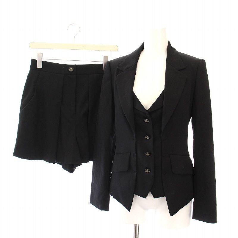 sheller シェリエ ポイントボタンキュロットスカート S ブラック