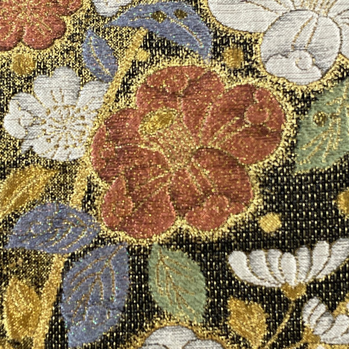 袋帯 美品 秀品 草花 金糸 箔 黒 六通 正絹 【中古】 - メルカリ