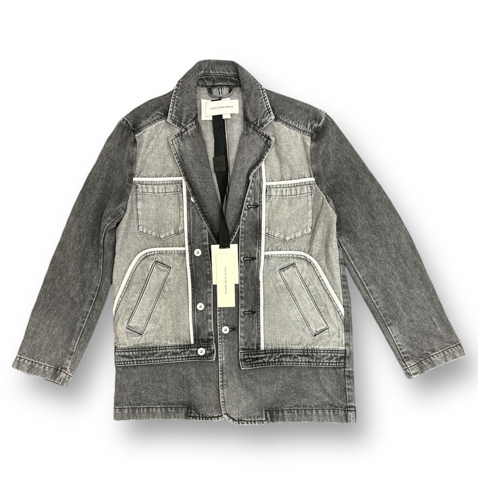 新品 定価85800円 Feng Chen Wang 24SS FCW INSIDE OUT PATCHED DENIM JACKET  インサイドアウト パッチワーク デニム ジャケット フェンチェンワン - メルカリ