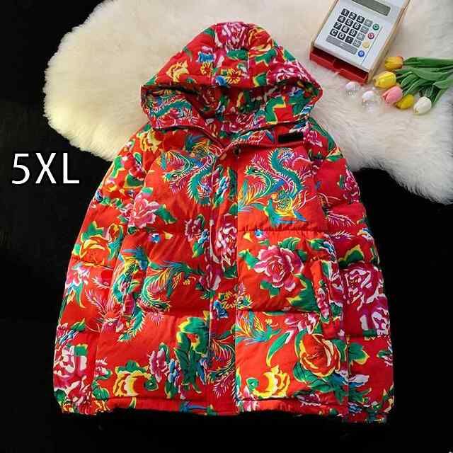 5XL 秋冬 コーデ メンズ 服 シンプル ファッション オシャレ 大人 かっこいい 大きいサイズ ストリート 紳士服 ゆったり レディース 綿 ジャケット アウター 暖かい 花柄 フード付き 漢服
