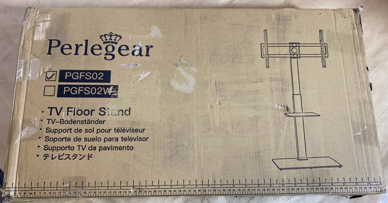 開封済み・未使用品】Perlegear テレビスタンド ブラック PGFS02