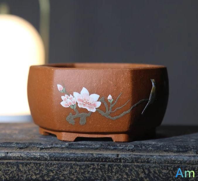 六角鉢 紫砂の鉢  盆栽鉢 植木鉢 小品盆栽鉢 大品盆栽鉢   台湾紫砂の鉢 盆栽鉢 植木鉢 小品盆栽鉢 大品盆栽鉢（四方植木鉢 多肉植物鉢