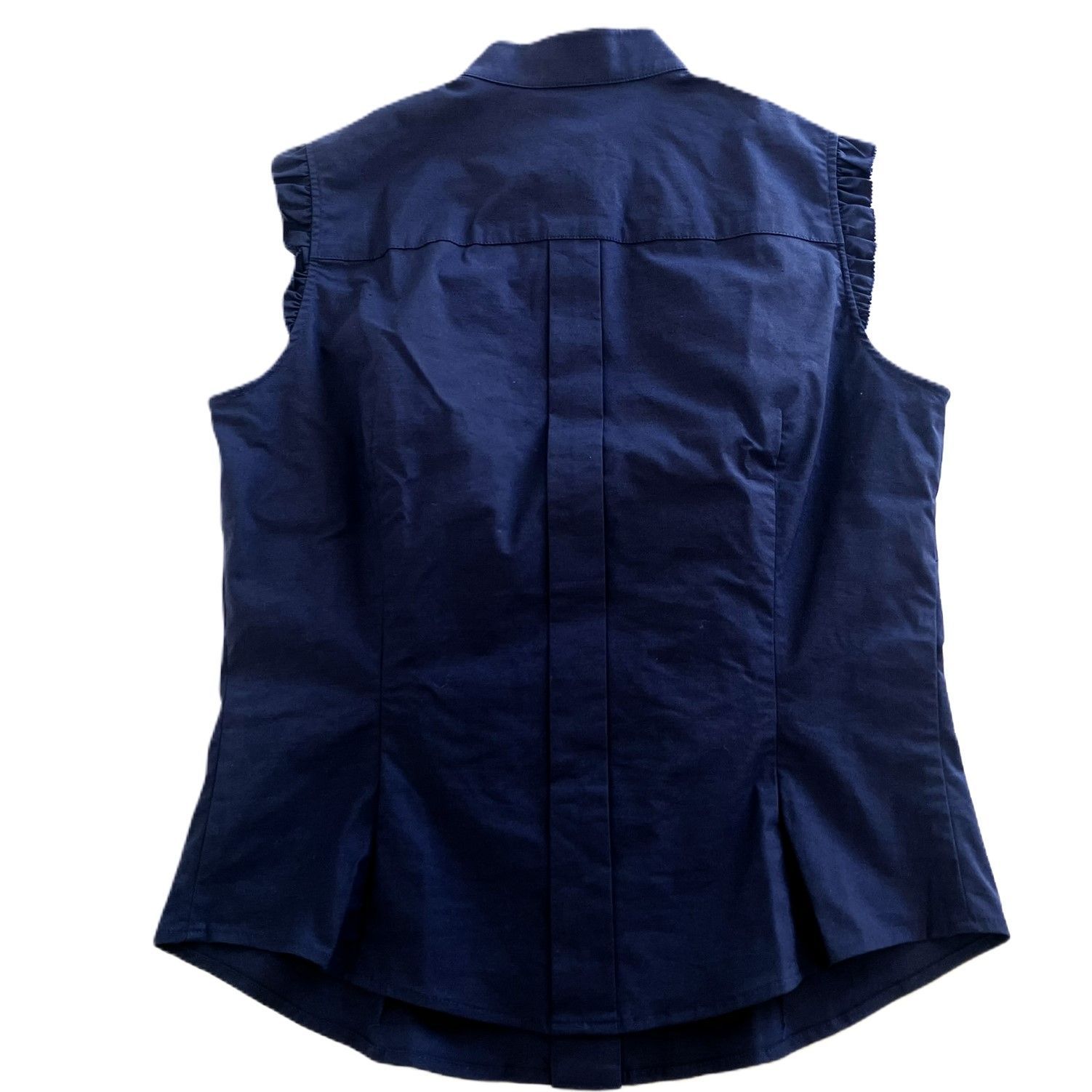 Paul Smith Black Label◆フリルノースリーブシャツ/40/コットン/BRD/チェック PS Paul Smith women/ポールスミス】ノースリーブブラウス