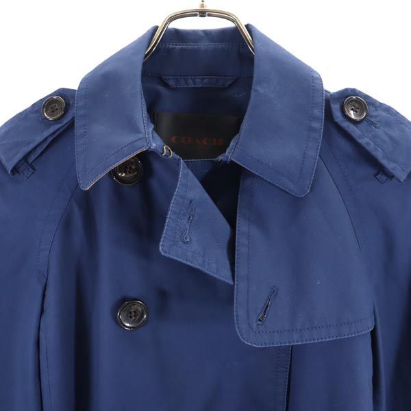 セールCOACH コーチ ショートトレンチコート ネイビー XS(M) コーチ ショート トレンチコート XS ネイビー COACH レディース