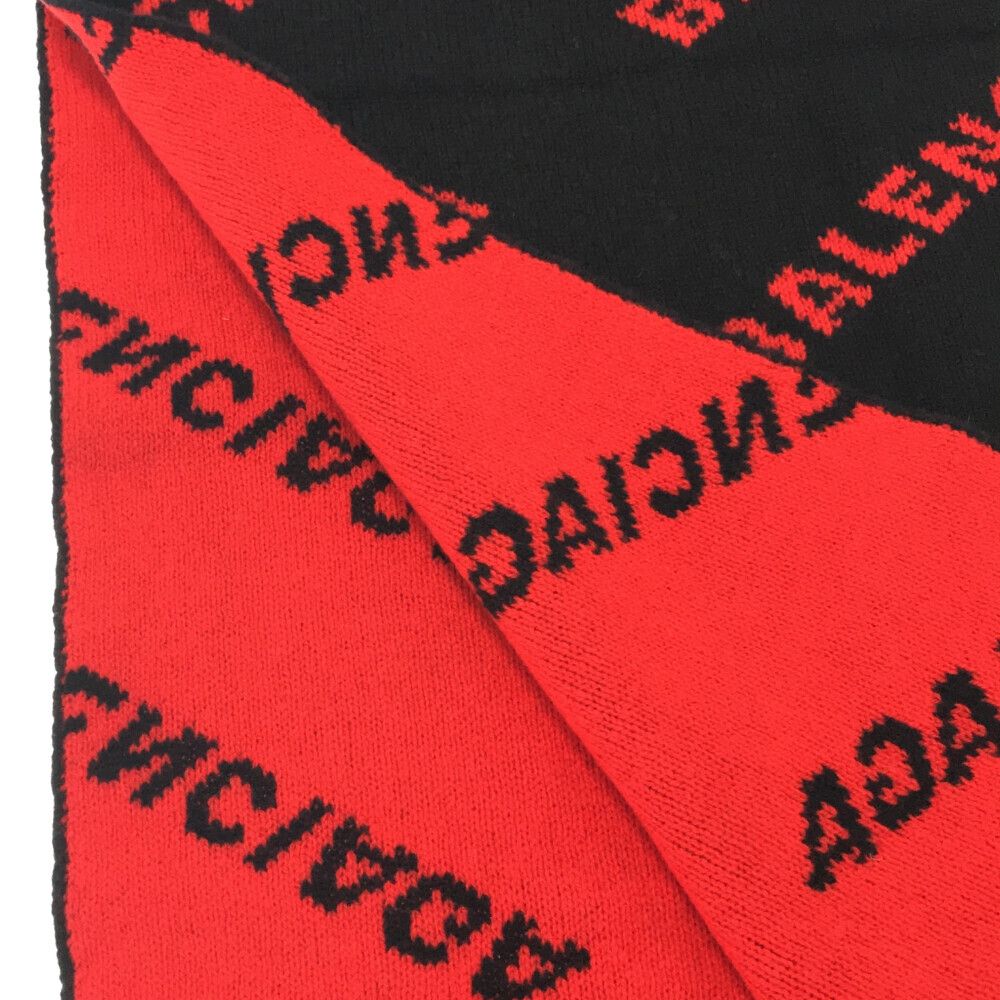 BALENCIAGA ネイビー レッド マフラー BALENCIAGA ネイビー レッド マフラー BALENCIAGA ネイビー