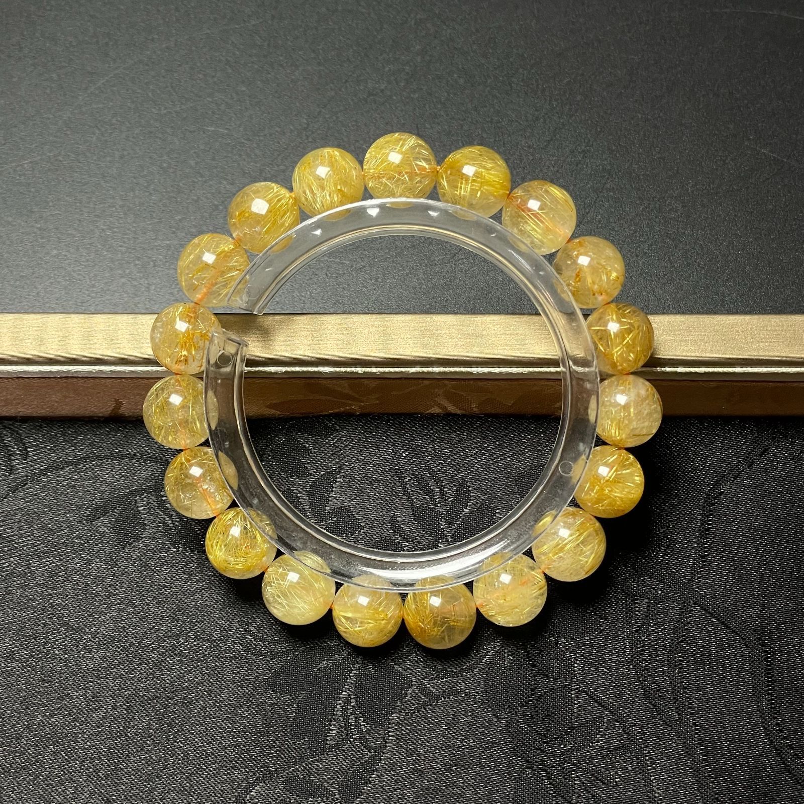 EU製 ! 満針ルチルクォーツ ブレスレット パワーストーン 天然石 金運 お守り プレゼント2 10.4-10.8mm ZB9183