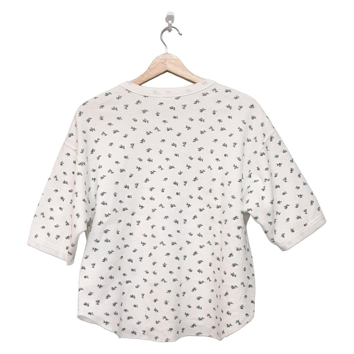 LOEFF ロエフ 半袖カットソー レディース - 白×グリーン×ダークネイビー