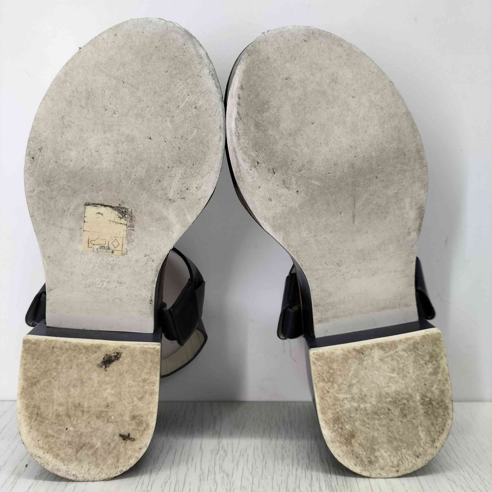 【美品 】JIL SANDER NAVY ジルサンダー サンダル　36 ジルサンダーネイビー JIL SANDER NAVY レザー厚底サンダル