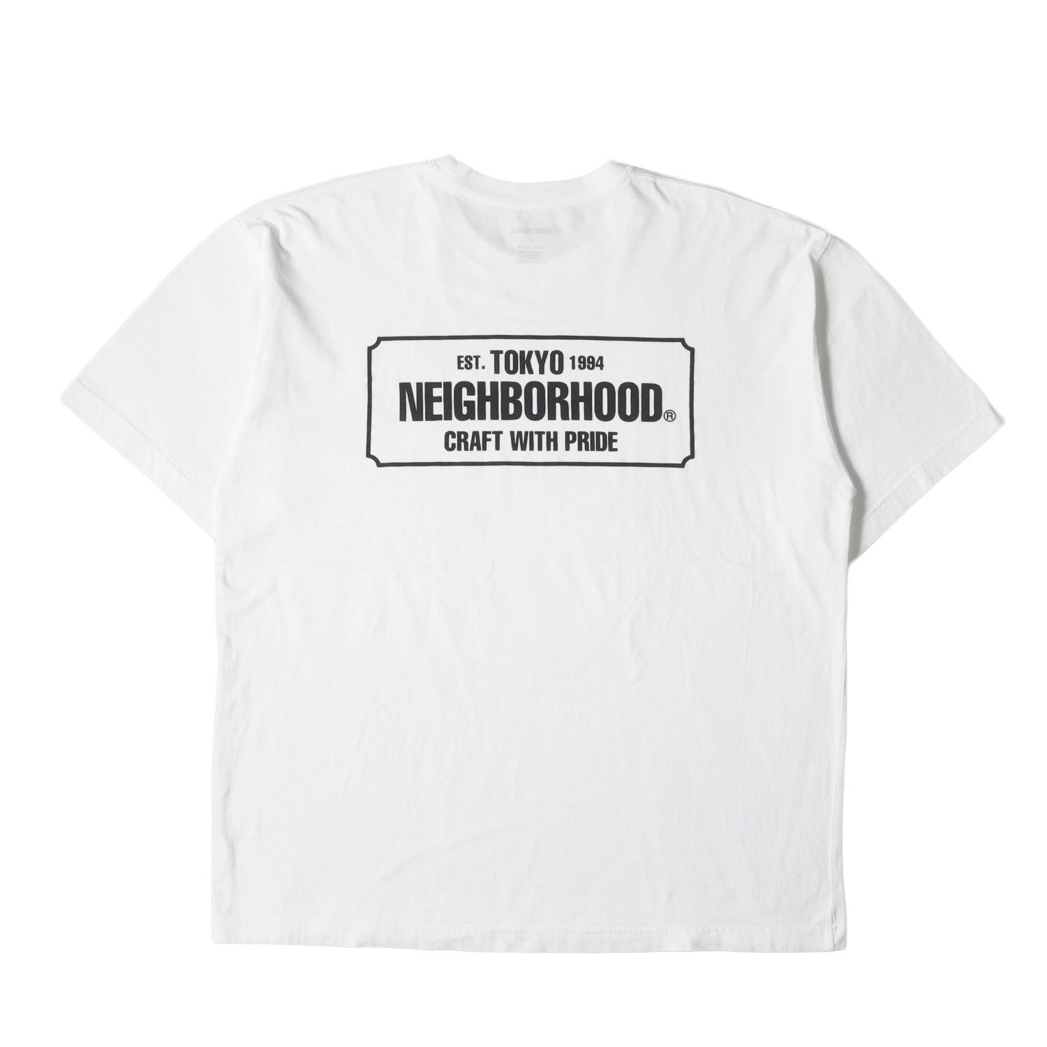 NEIGHBORHOOD ネイバーフッド Tシャツ サイズ:L 21AW ブランドロゴ クルーネック Tシャツ ホワイト 白 トップス カットソー 半袖【メンズ】