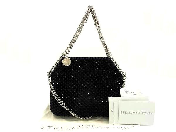 STELLA McCARTNEY ステラ マッカートニー ファラベラ メッシュ ハンドバッグ ショルダー ブラック系 FI9130