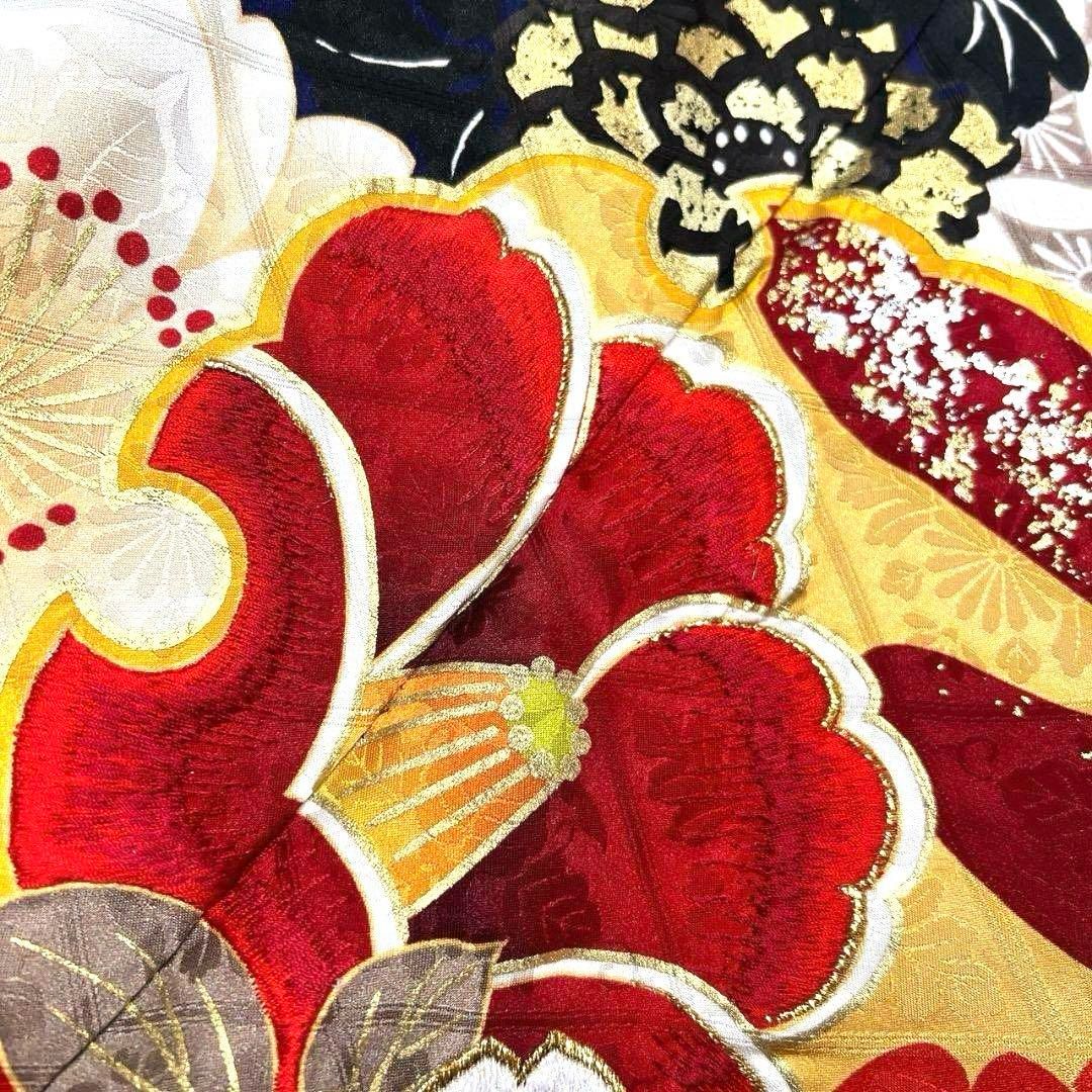 銀通し　刺繍　星　ハート　薔薇模様　振袖　成人式 晴れの日 着物 041a p 銀通し 刺繍 星 ハート 薔薇模様 振袖 成人式 晴れの日 着物 041a p