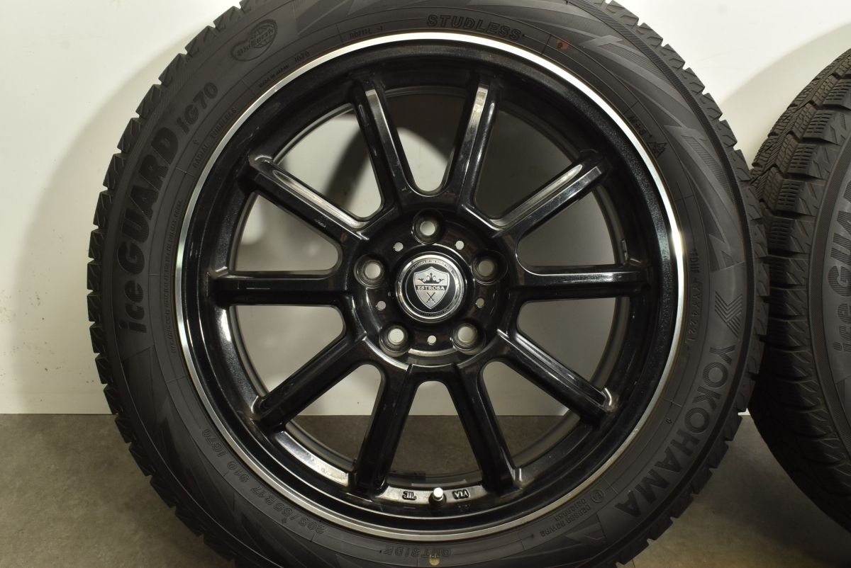バリ溝 美品】ESTROSA 17in 7J +38 PCD114.3 GRIPMAX アイスX SUV 225