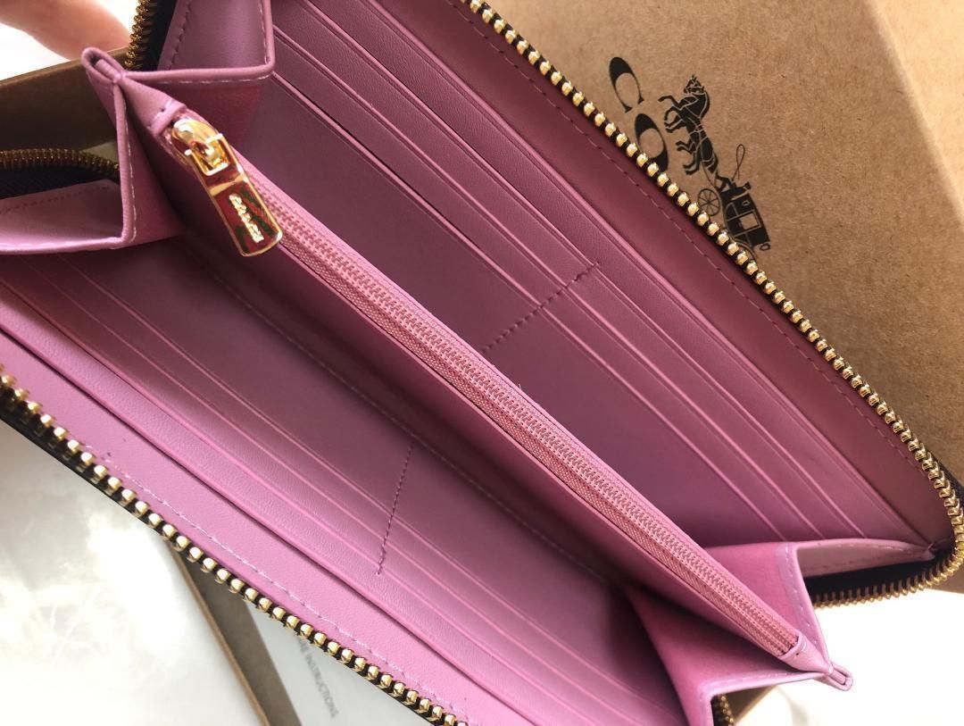 COACH 新品 レディース 花柄 長財布 茶 コーチ ブラウン 財布 104