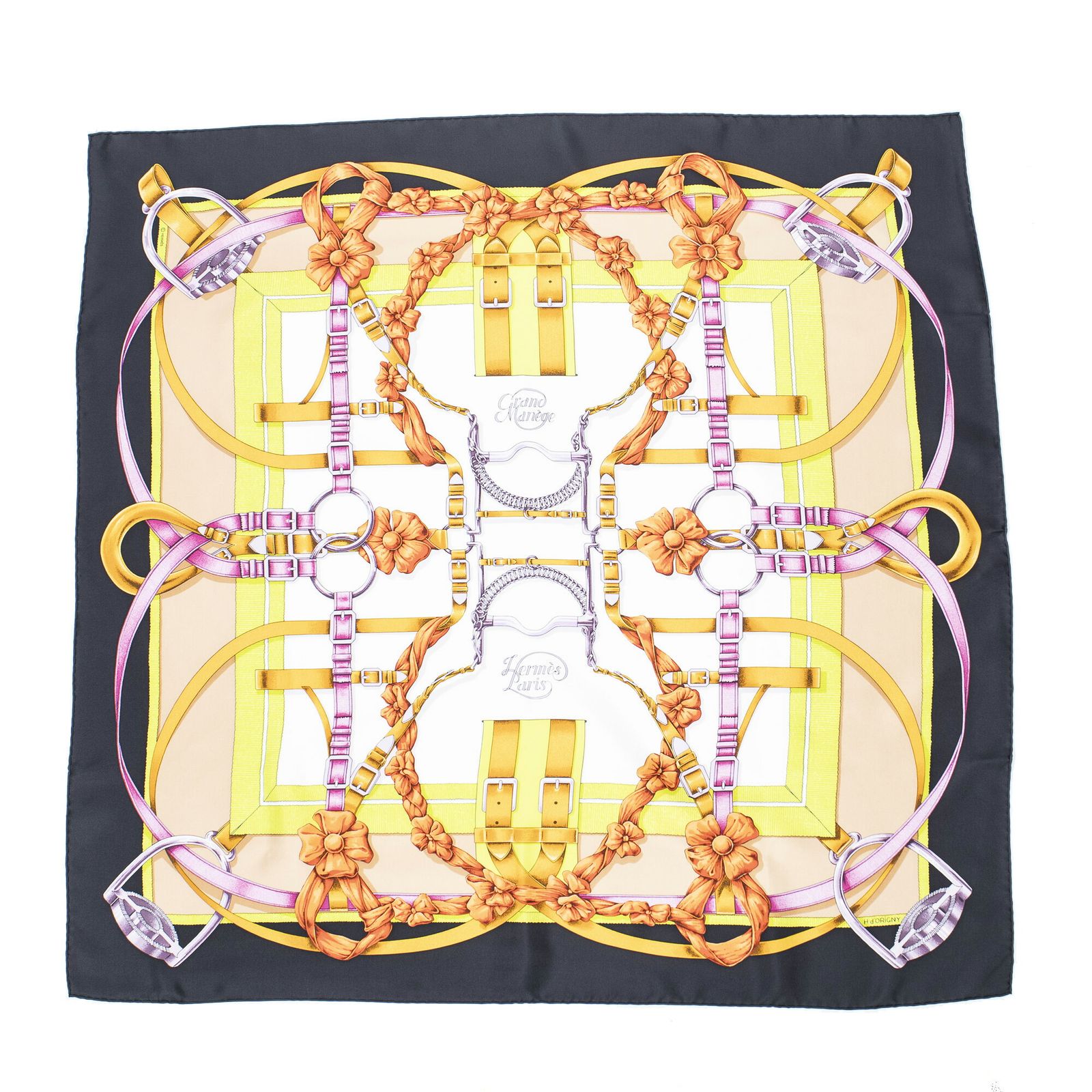 HERMES エルメススカーフ黒
