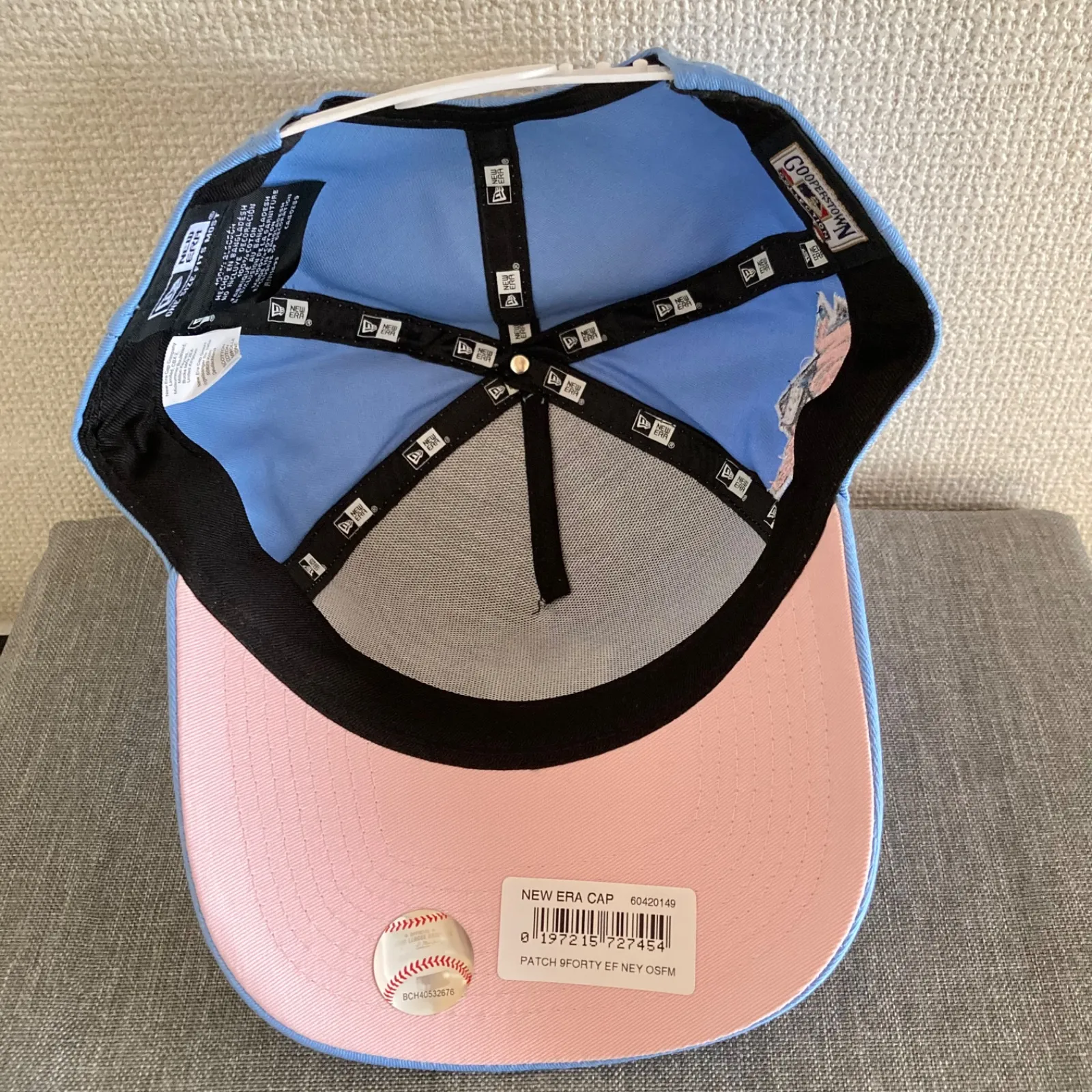 新品 NEW ERA ｷｬｯﾌﾟ ﾌﾞﾙｰ ﾋﾟﾝｸ 7 3/8 58.7cm 9FIFTY Pastel Patch