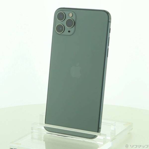 中古品〕 iPhone11 Pro Max 64GB ミッドナイトグリーン MWHH2J