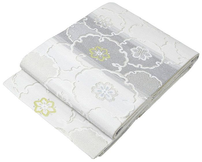 未使用　お仕立て済み　西陣織浅山織物謹製袋帯「真珠本金箔　菊」　胡蝶蘭 お値下げ中！】袋帯 浅山織物謹製 真珠箔 お太鼓柄 引き箔 本金箔 西陣