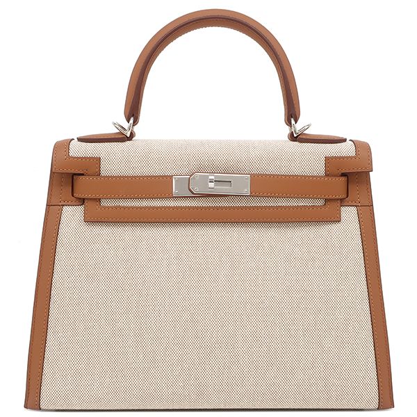 エルメス HERMES 2WAYバッグ ケリー28 外縫い トワルアッシュ