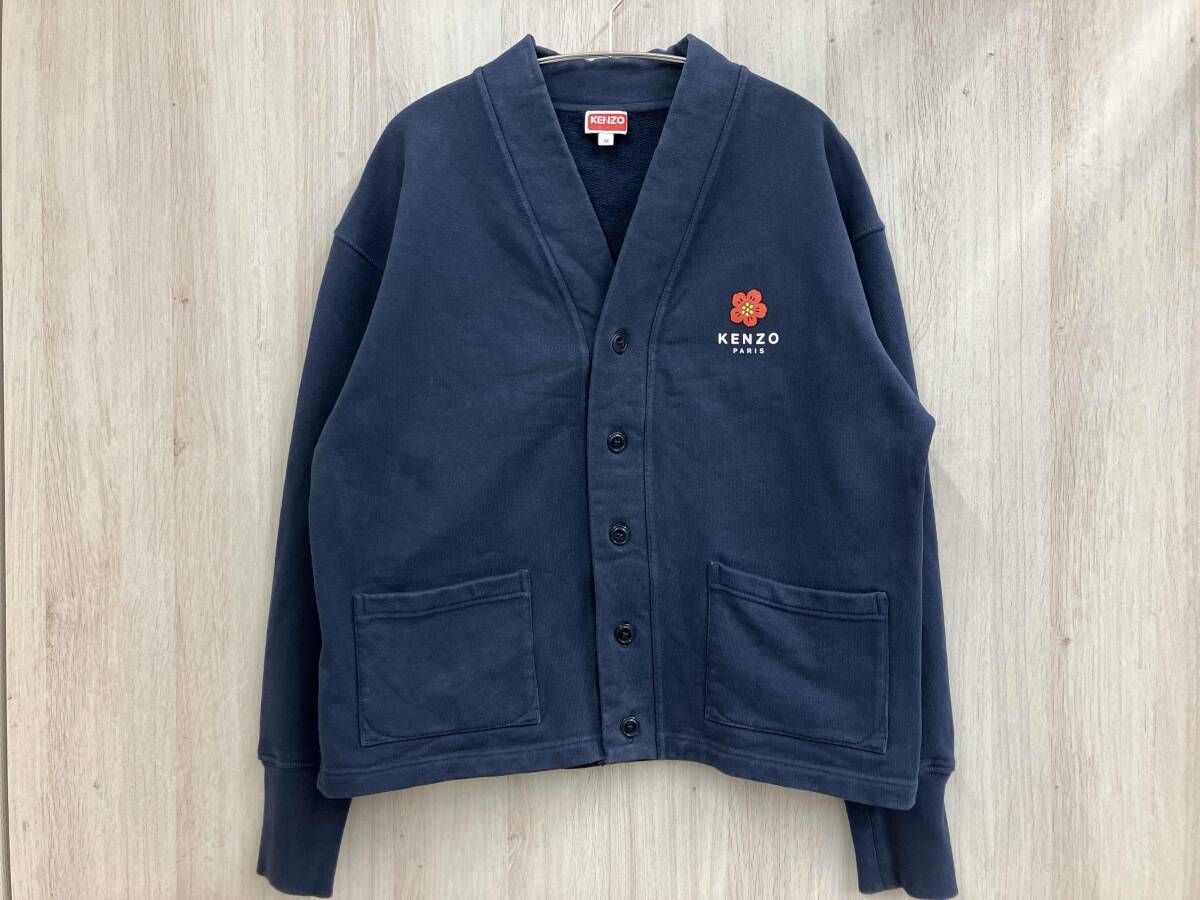 KENZO Boke Flower Crest Vee Jersey カーディガン ネイビー Mサイズ