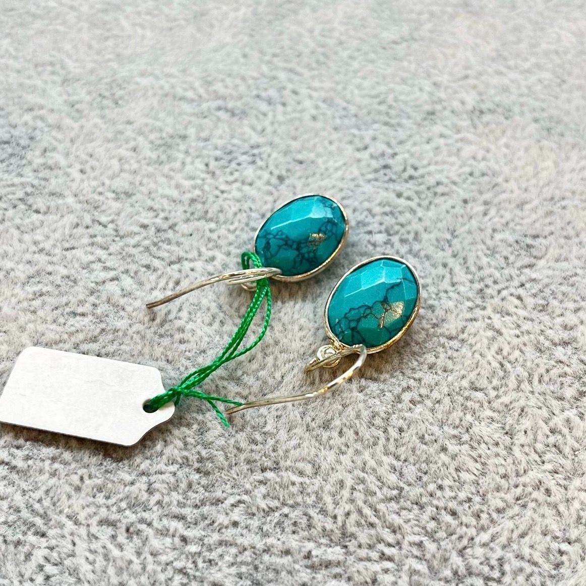インディアンジュエリー ターコイズピアス 雫ピアス メンズ シルバー
