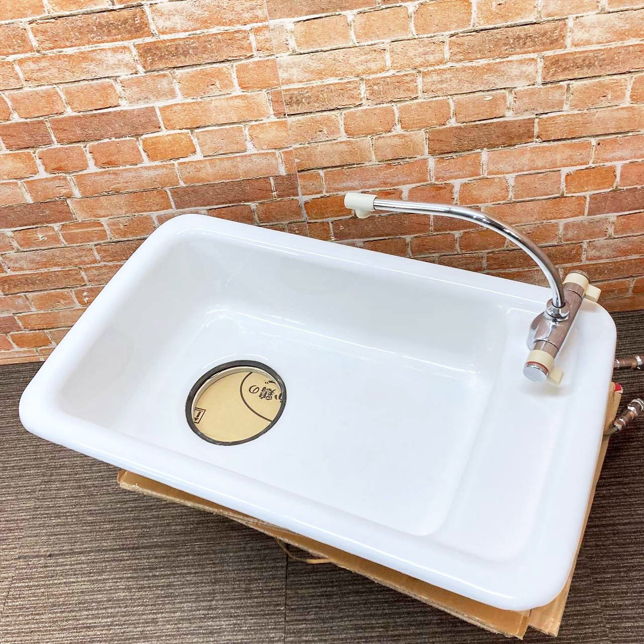 品 TOTO 幅広 スチール製 手洗器 洗面化粧台 洗面ボウル 左排水 幅80cm 800mm 洗面器 パブリック用流し バック付掃除用流し 11F