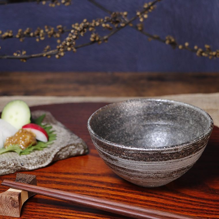 新品 未使用】信楽焼 食器 陶器 やきもの 飯碗 お茶碗 小鉢 渦潮飯碗 