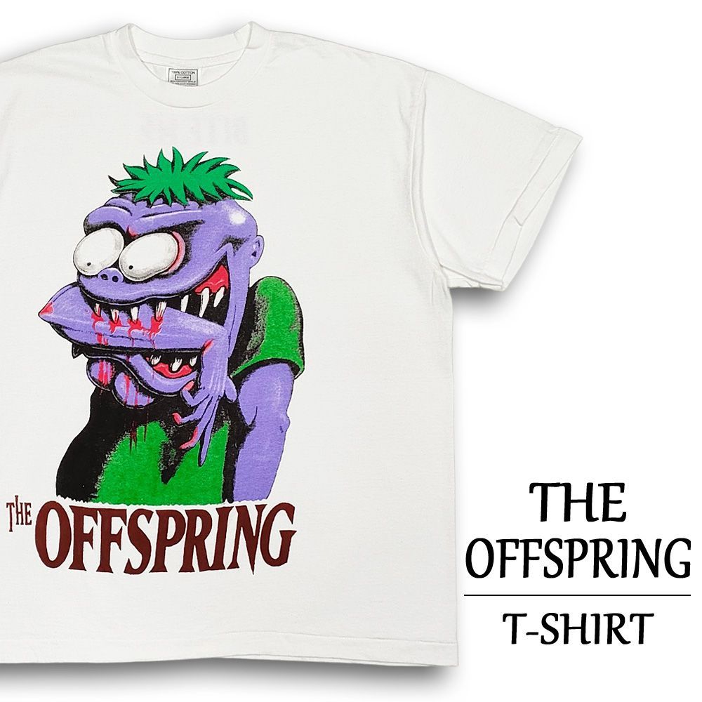 オフスプリング Tシャツ 半袖 THE OFFSPRING モンスター ホワイト サイズ：メンズ L , XL BITE ME バンドTシャツ ロックTシャツ 大きいサイズ 【新品】