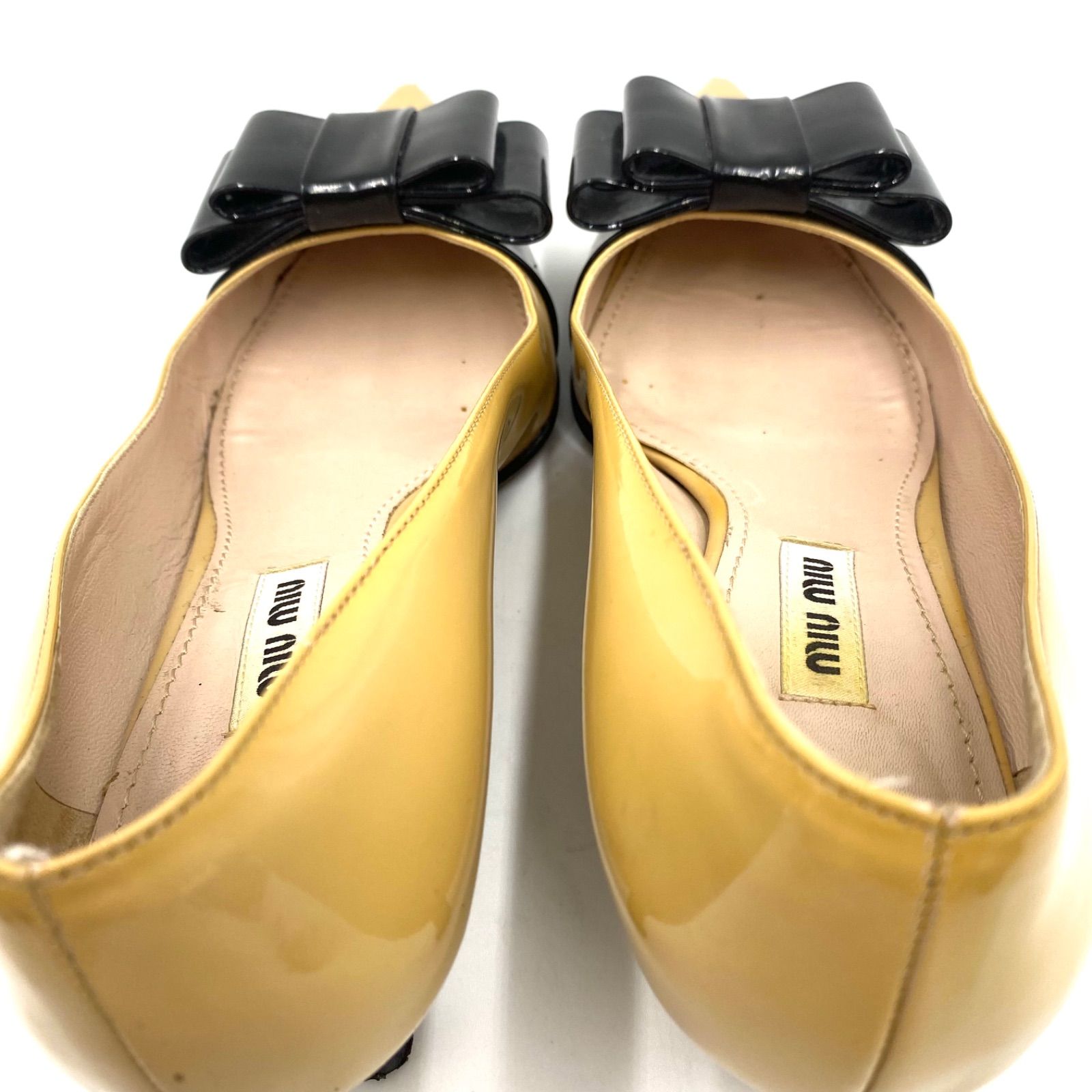 MIUMIU ミュウミュウ ハイヒール パンプス エナメル パテント ベージュ 