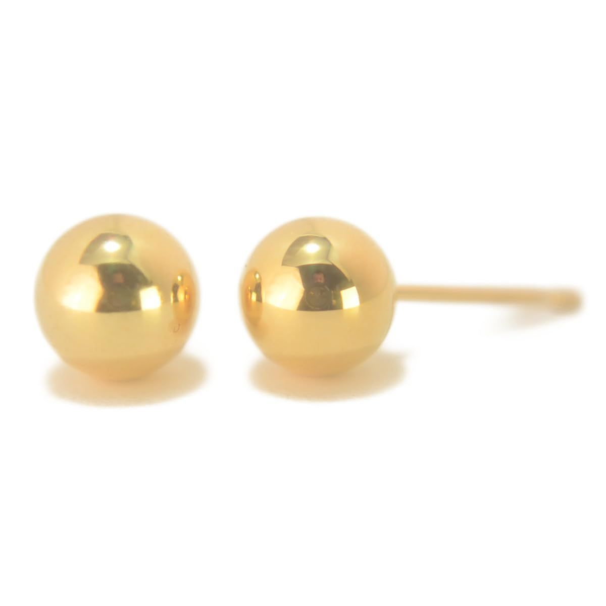 【特価セール】両耳販売】 ボールピアス イエローゴールド 【1ペア 18金 6mm K18 ニッケルフリー K18イエローゴールド丸玉ピアス yokomountain