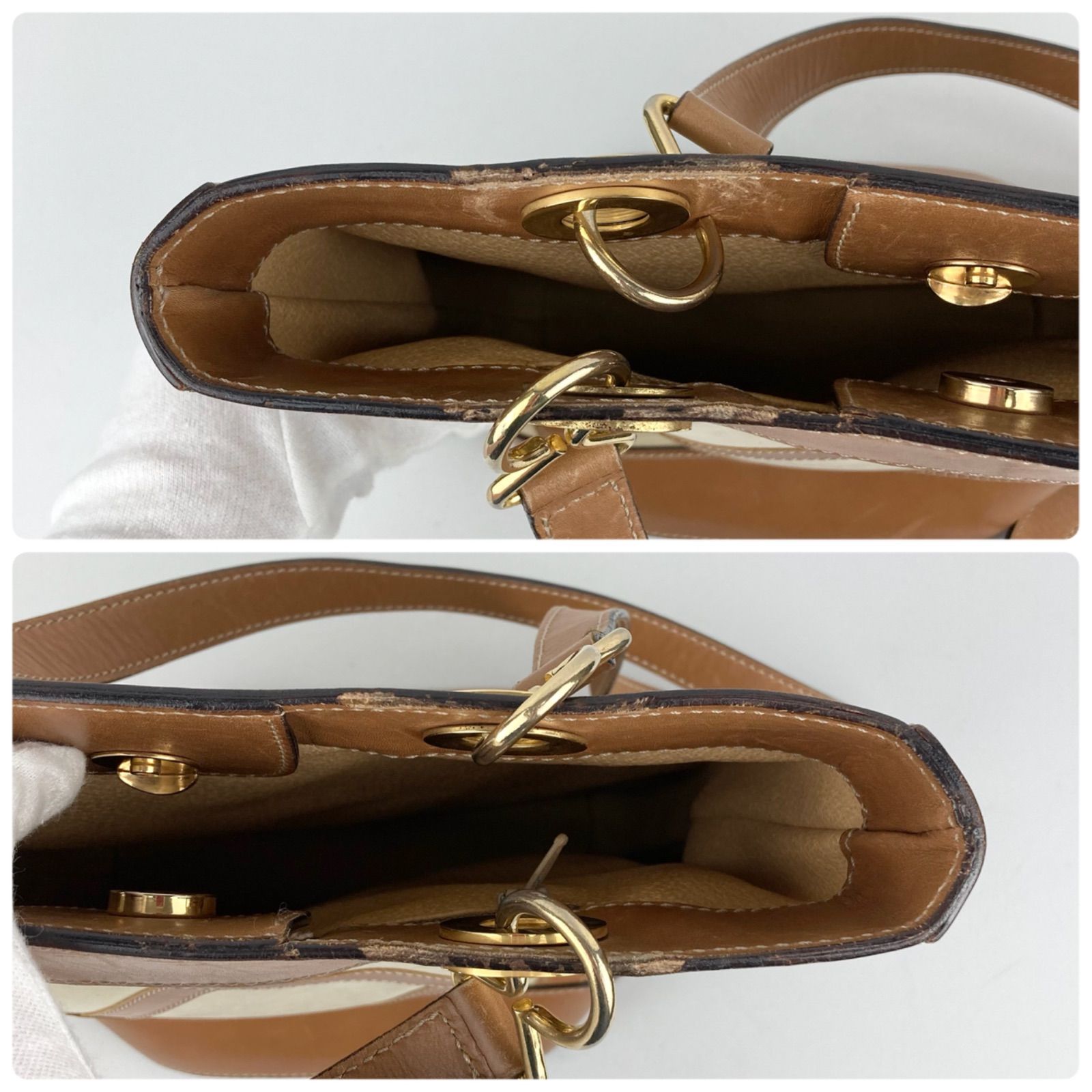 CELINE セリーヌ バケツ型 ショルダーバッグ トートバッグ ベージュ 