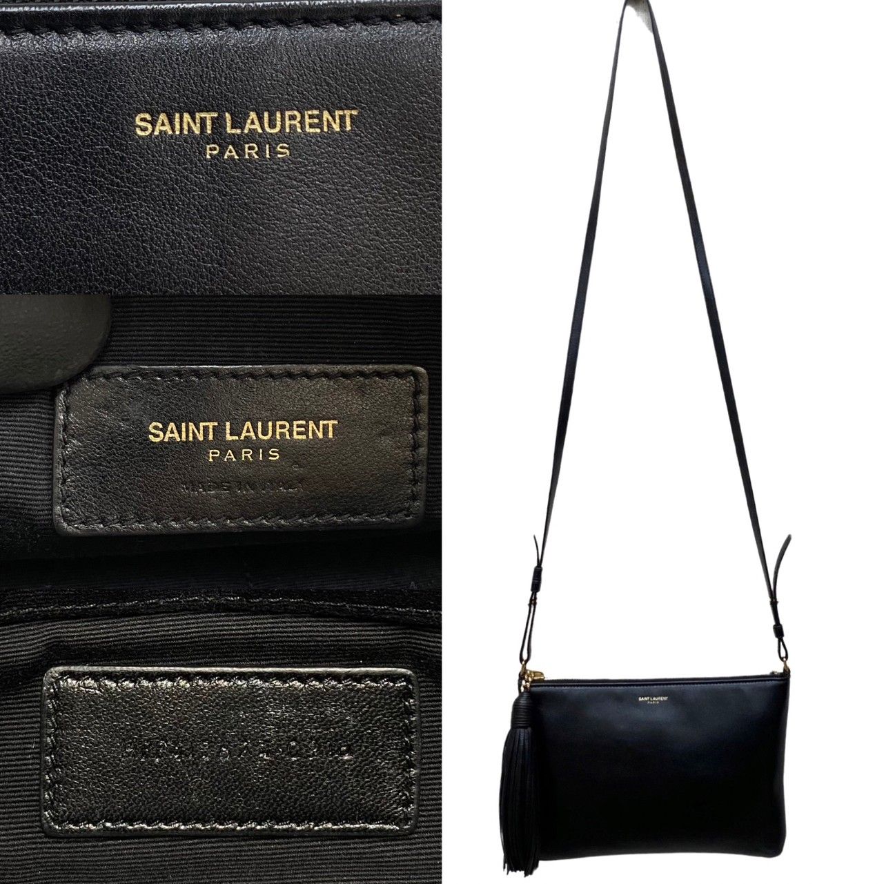 極 美品 SAINT LAURENT PARIS サンローランパリ YSL ロゴ チャーム