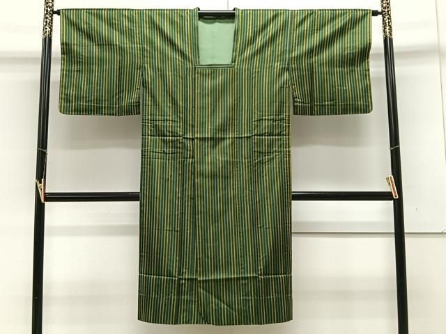平和屋着物＃道行コート 雨コート 単衣 縞 大丸扱い 正絹 CAAX7878ua