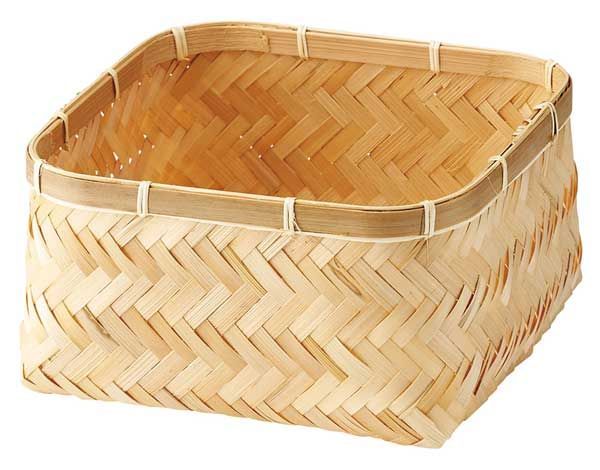 竹』四角タイプバスケット「23×23×13cm」 ※アジアン雑貨
