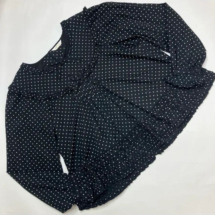 のみ ピンクハウス 黒 ドット ブラウス ポーチ付きスカートset