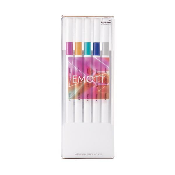 まとめ 三菱鉛筆 水性サインペン EMOTT5色セット No.12 バーチャルカラー PEMSY5C.NO12 1パック ×10セット