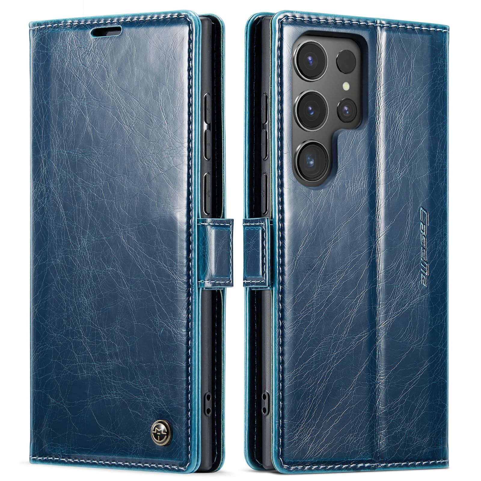 Galaxy S24 Ultra ケース 手帳型 ギャラクシーS24 ウルトラ カバー COCOCLOUD 高級PUレザー 全面保護 横置きスタンド機能 2枚のカードを収納 マグネット搭載 磁気閉鎖 耐衝撃 ハンドメイド 高質感皮革