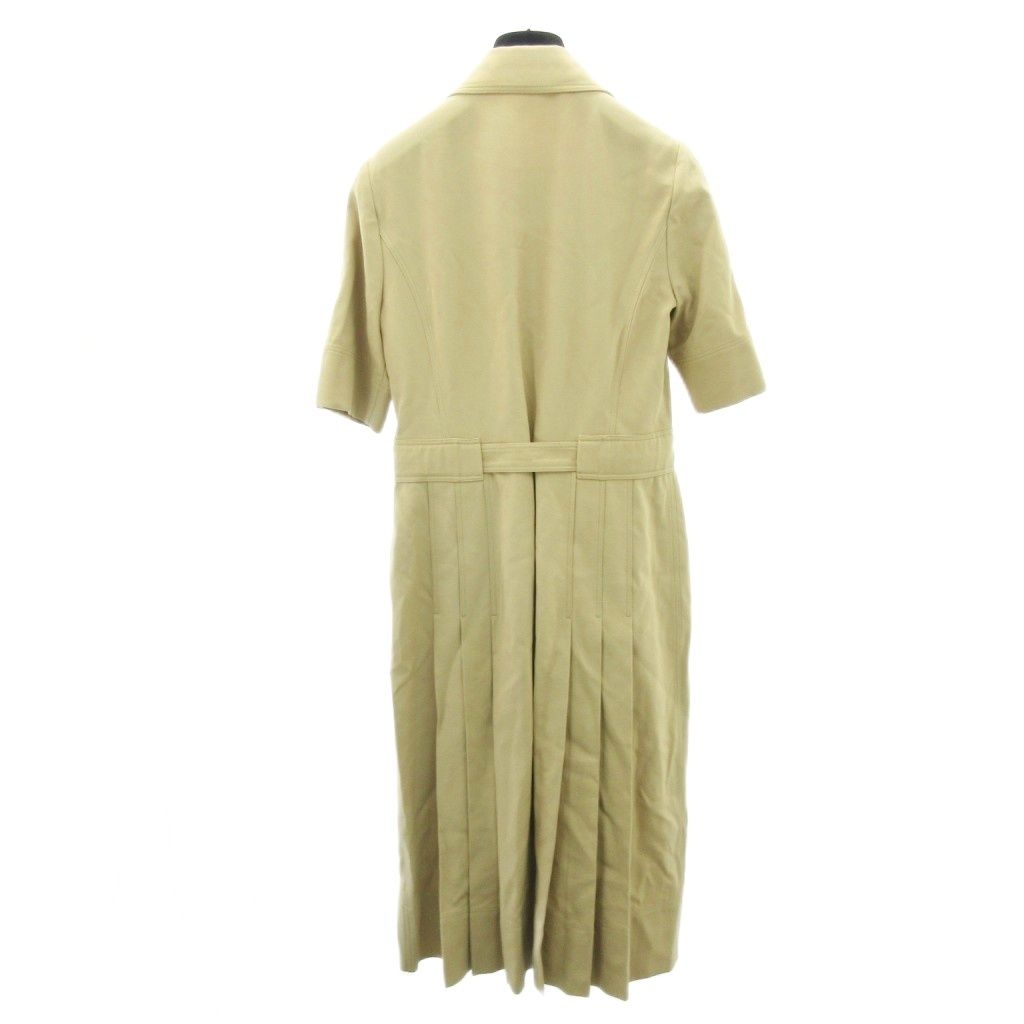 サルヴァトーレフェラガモ Salvatore Ferragamo 24SS プリーツ シャツ ワンピース ロング ベージュ 40 約M