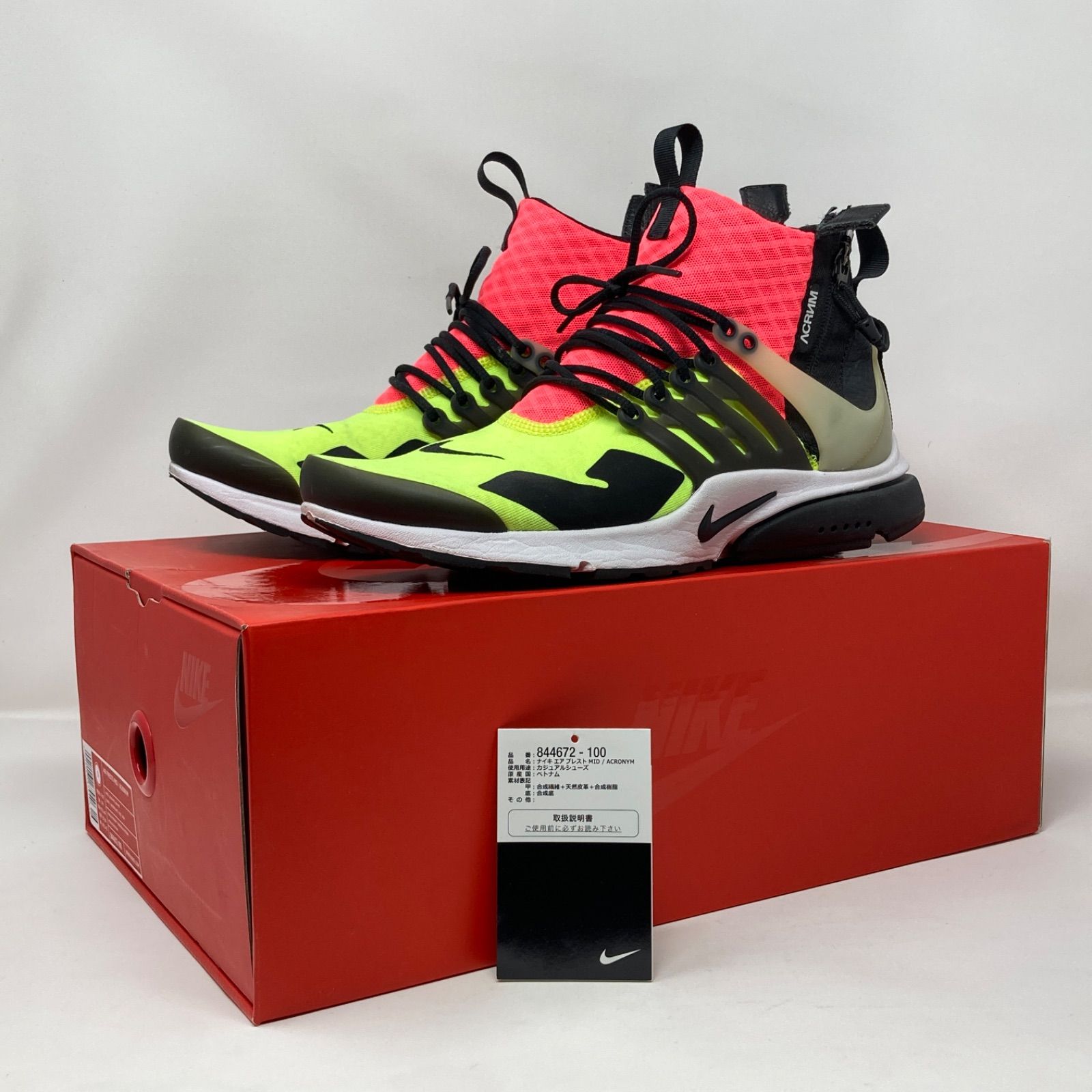 SIZE：S/US9-10(27-28cm)】NIKE AIR PRESTO MID / ACRONYM WHITE/BLACK 