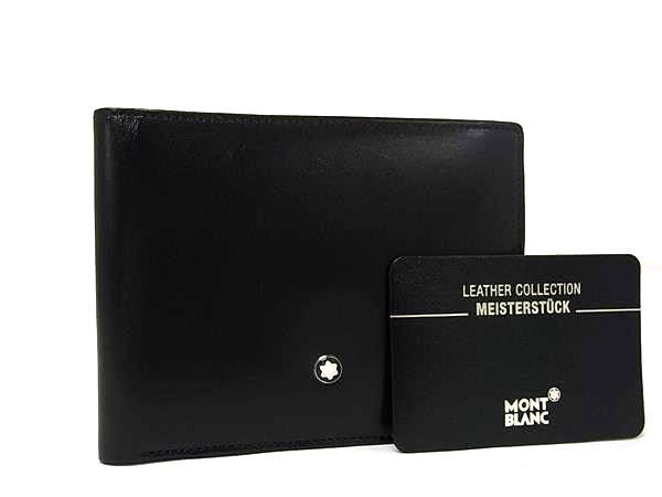 □新品□未使用□ MONT BLANC モンブラン レザー 総柄 二つ折り 財布  