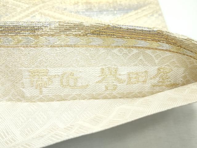 平和屋着物□極上 創業280年 誉田屋源兵衛 六通柄袋帯 金唐革金華燦 金  
