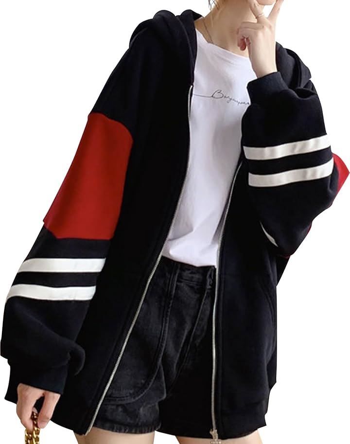 newNE ニューネ ライン入り ジップアップパーカー フード付き ビックシルエット ゆったり カジュアル 部屋着 かっこいい 薄手 ユニセックス 長め 可愛い ジャケット 普段着 ストレッチ 大きい