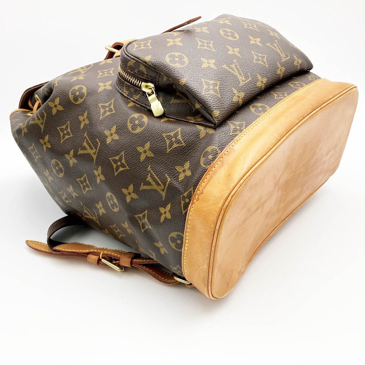 LOUIS VUITTON ルイ・ヴィトン モンスリGM モノグラム リュック デイパック ブラウン PVC レディース メンズ M51135  USED 中古 - メルカリ