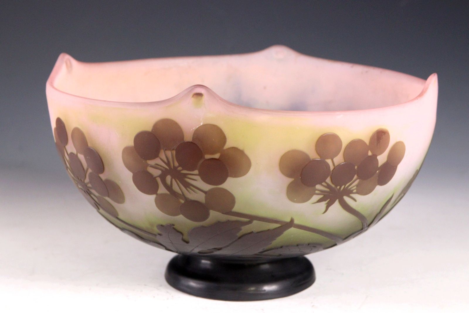 Steuben Galss ピオニー センターピースボウル 34cm 花生け