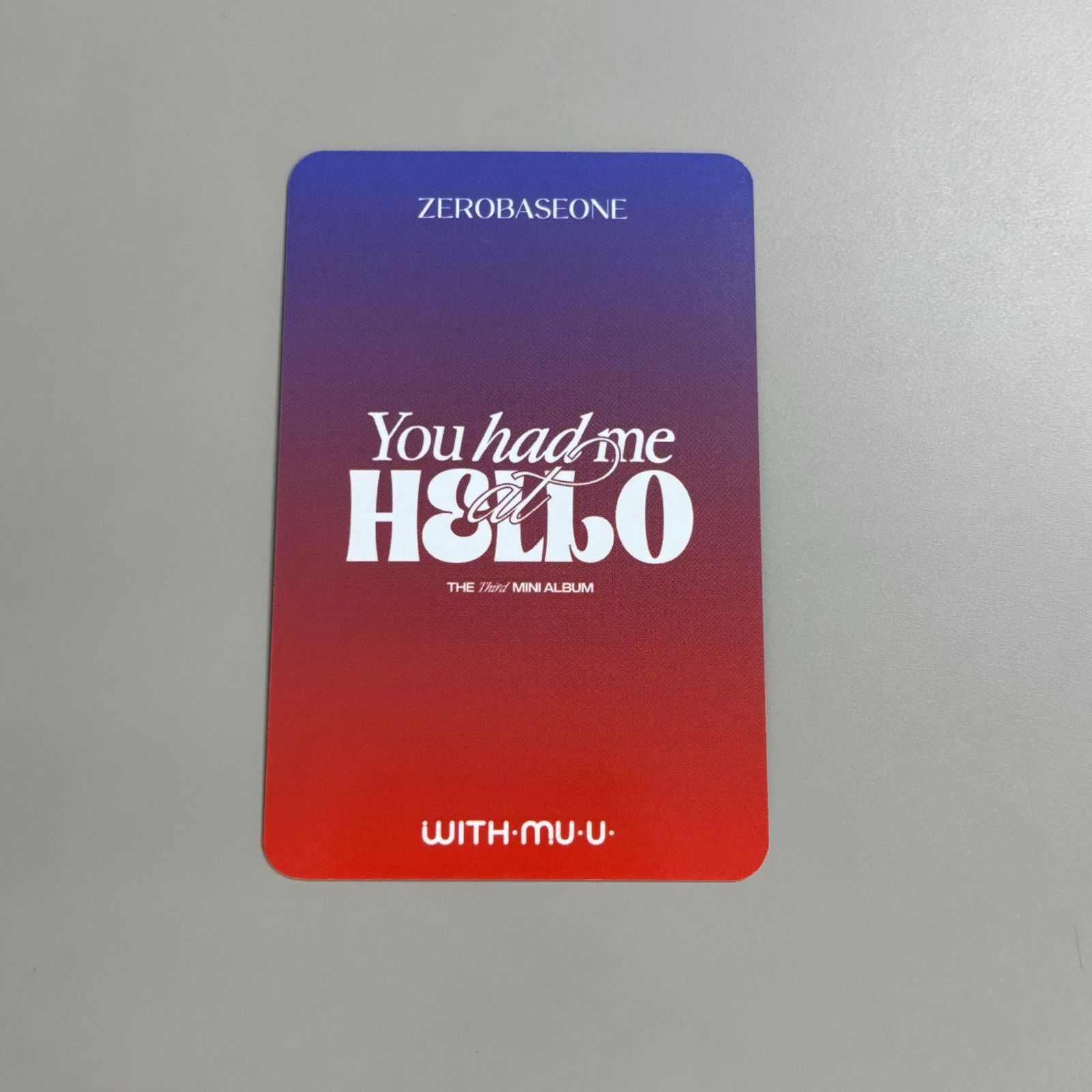 ZEROBASEONE ZB1 ソンハンビン トレカ WITHMUU ラキドロ 公式 特典 1枚