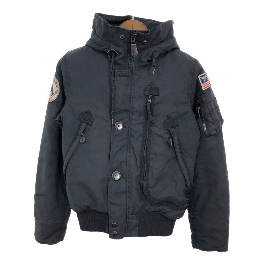 ALPHA INDUSTRIES アルファ インダストリーズ フライト ミリタリー ブラック (メンズ SMALL) 中古 古着 R1458