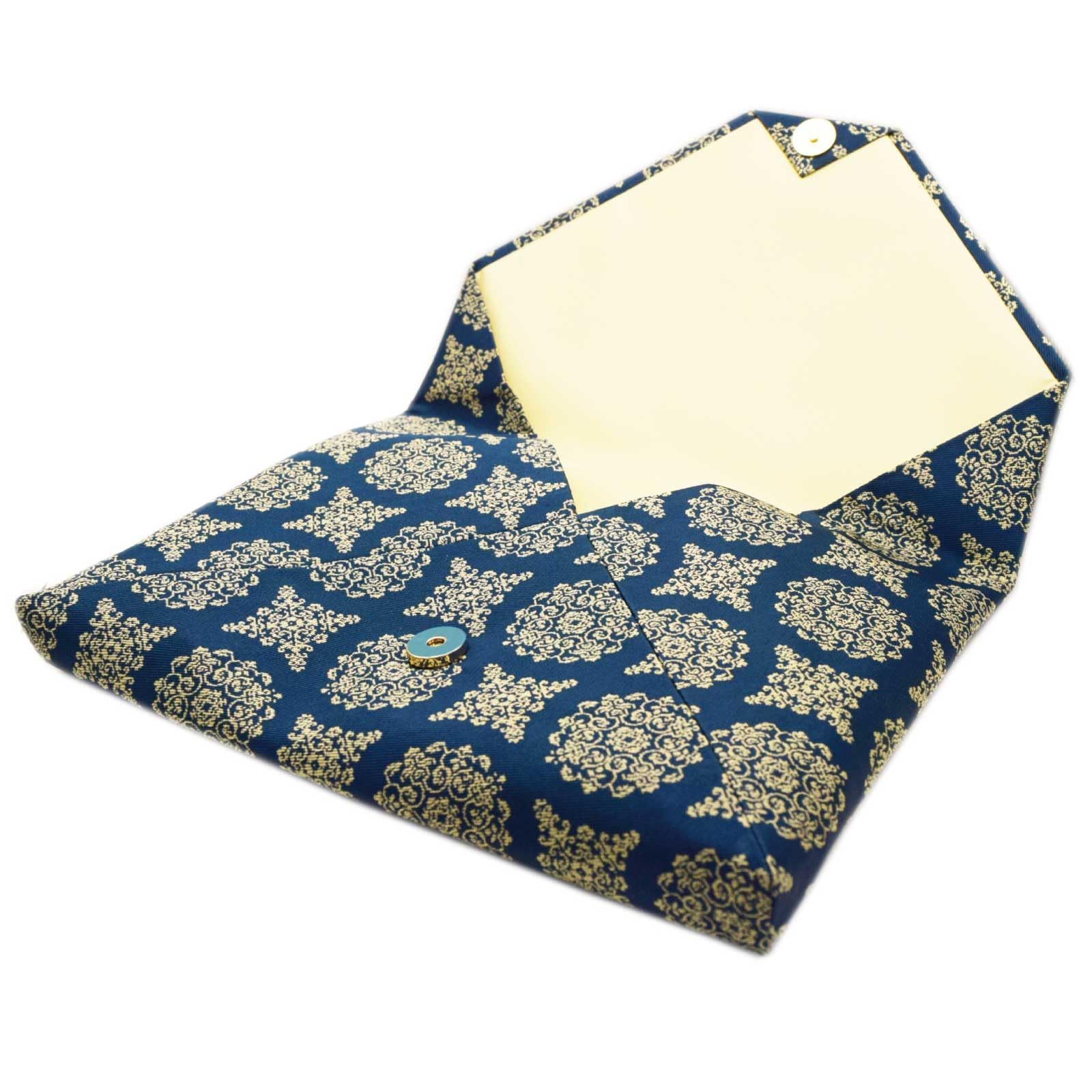 数寄屋袋 稜華文錦 ネイビー 龍村裂 龍村美術織物 茶道具 [稜華文錦