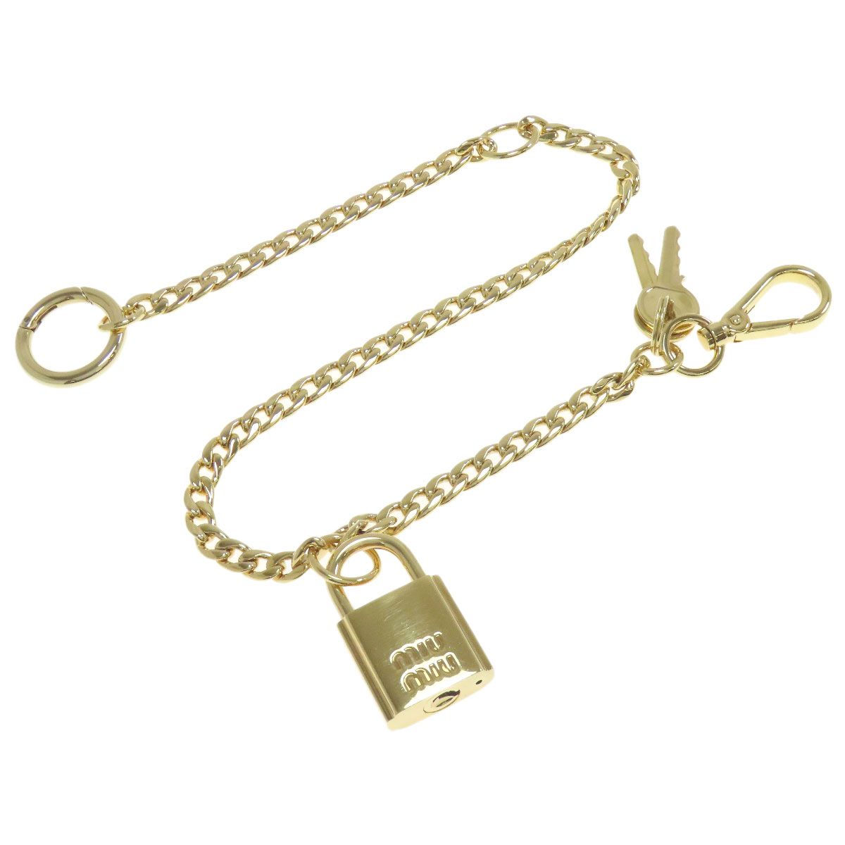 MIUMIU ミュウミュウ バッグチャーム 鍵 カデナモチーフ キーホルダー 金属製 レディース